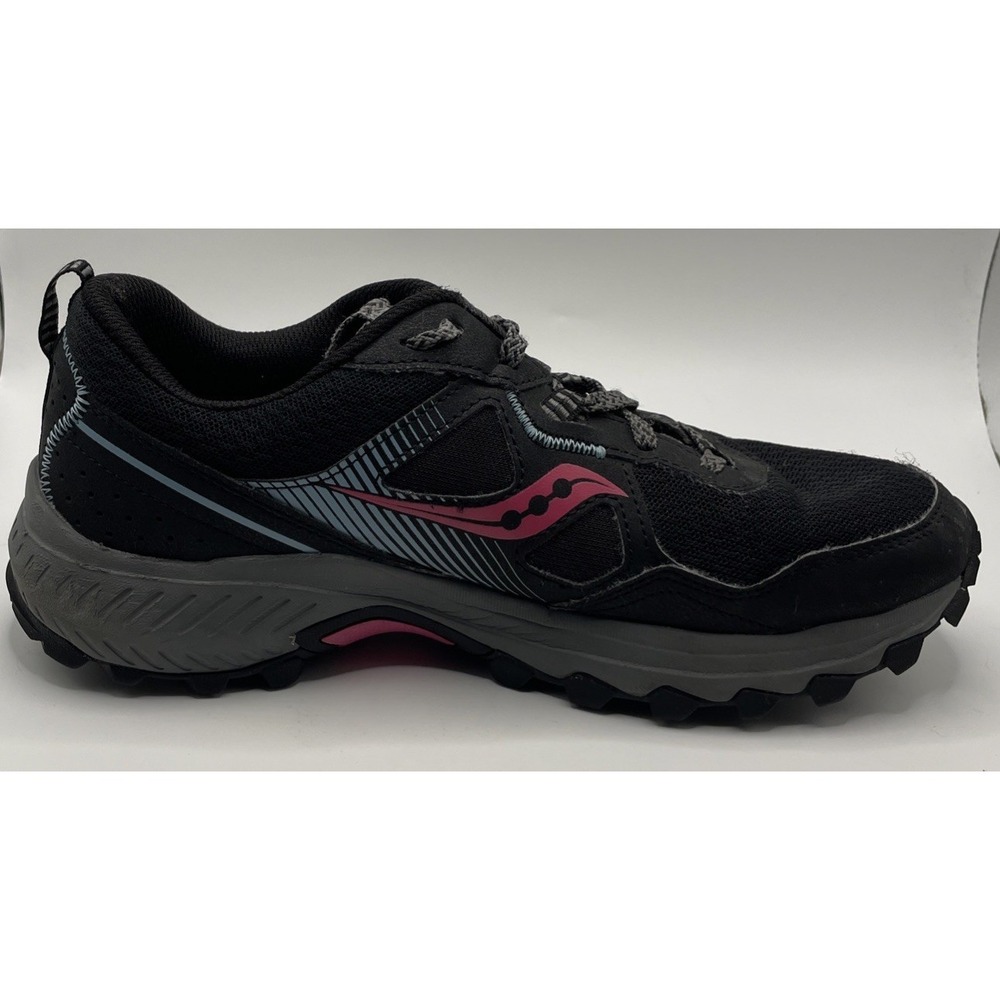 Saucony Womens 8.5W Excursion TR16 Trail S10745-10 Black/Fuchsia Running Shoes - Picture 7 of 9
